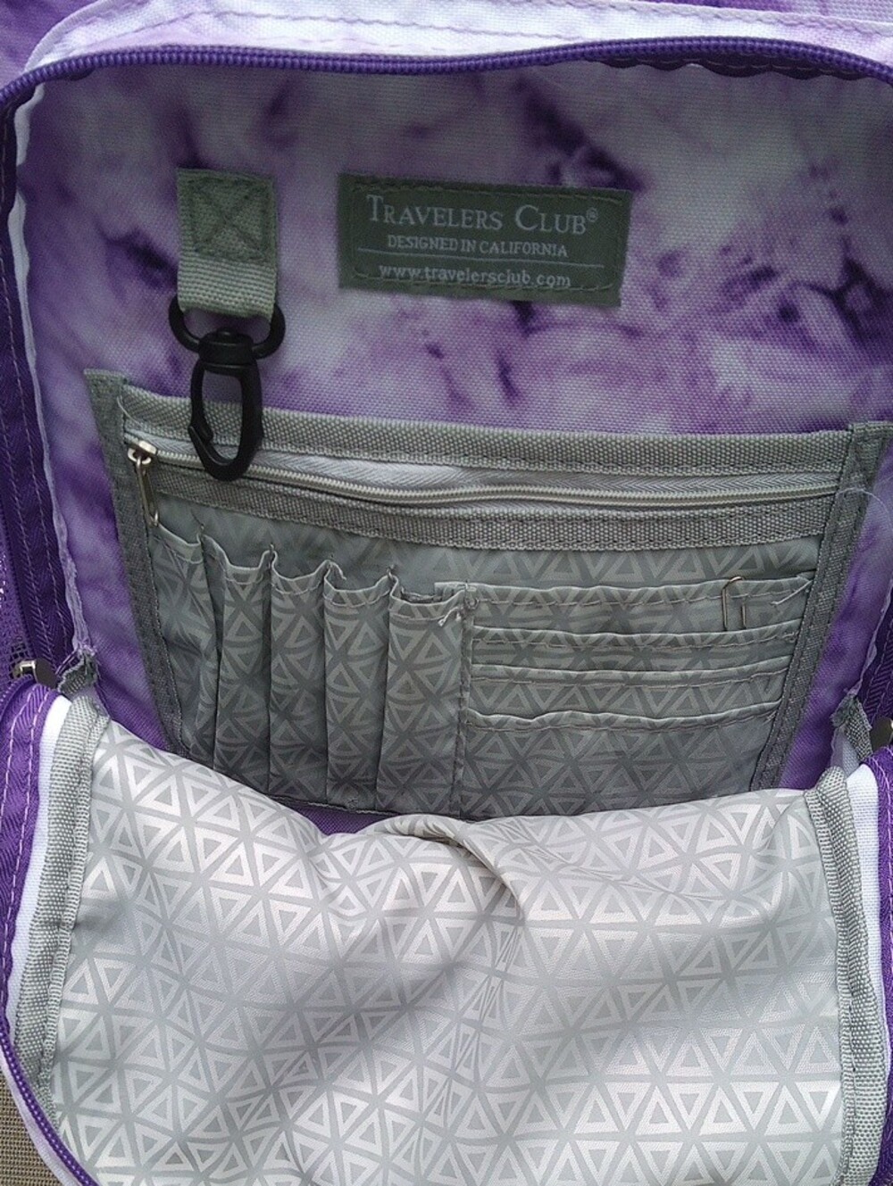 Purple Tie-Dye Rolling Backpack - Picture 13 of 16